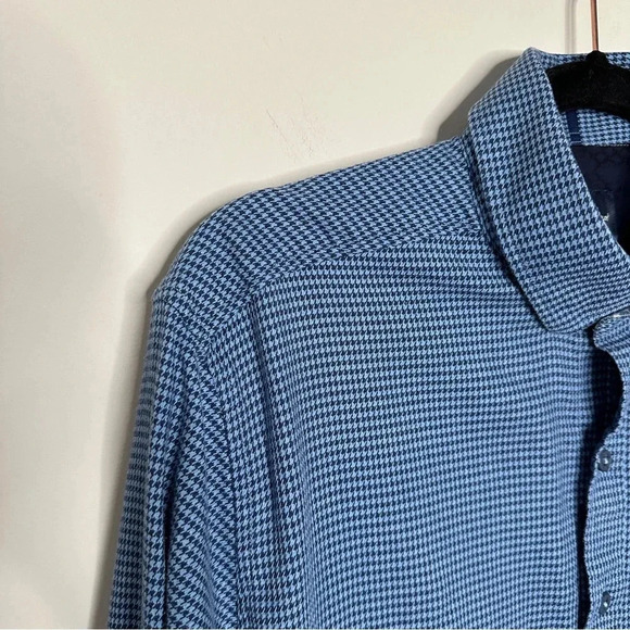 Robert Graham Size Medium Tailored Fit Flip‎ Cuff Long Sleeve Blue Plaid Classic - Picture 9 of 12